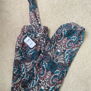 Paper bag waist pants with elastic ankle. comes with a belt. New with tag